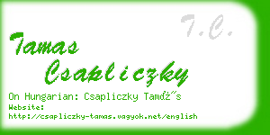 tamas csapliczky business card